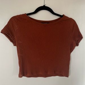 Ribbed Burgundy Crop Top